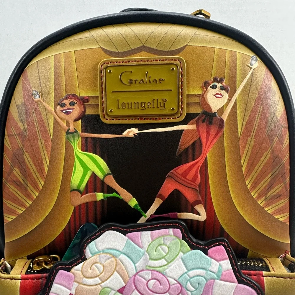 Loungefly Exclusive Laika Coraline Miss Spink and Miss Forcible Mini Backpack